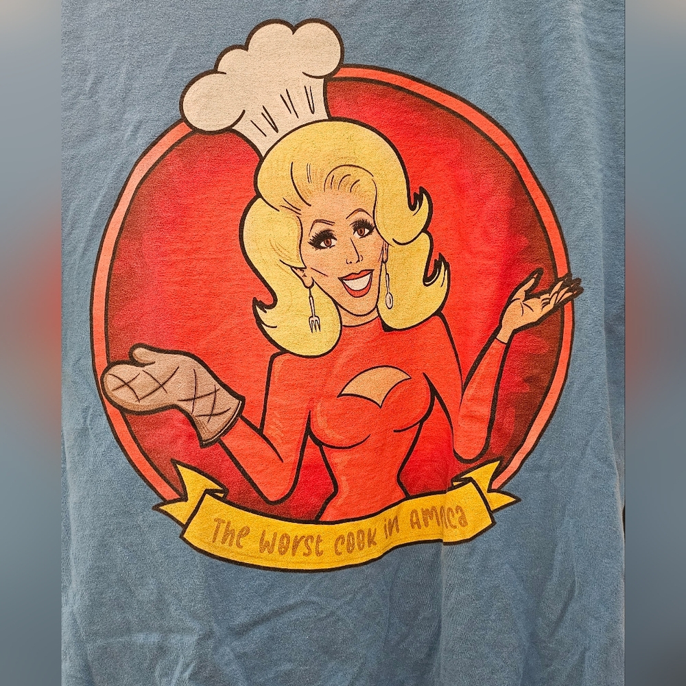 Blue Graphic T-Shirt with Chef Design